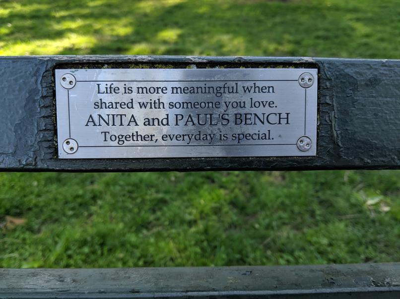 I saw this bench in Central Park