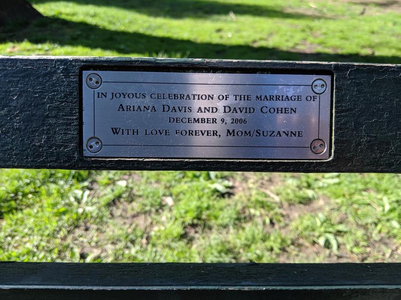 I saw this bench in Central Park