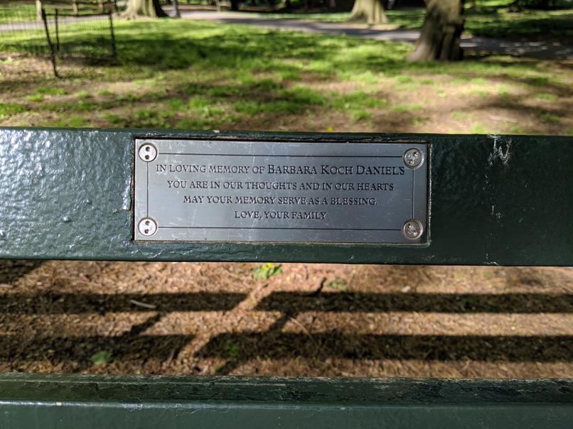 I saw this bench in Central Park