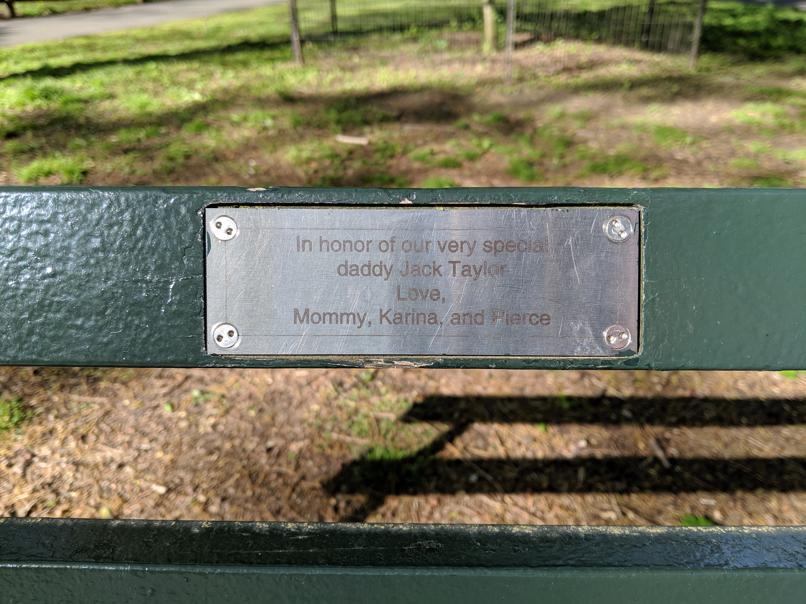 I saw this bench in Central Park