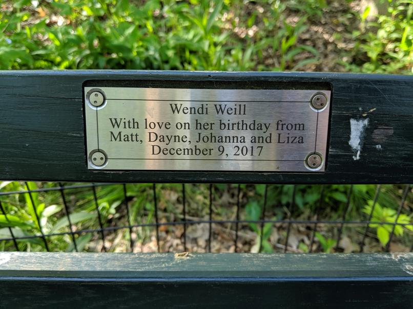 I saw this bench in Central Park