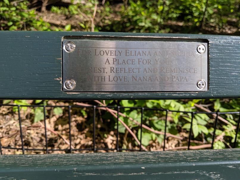 I saw this bench in Central Park