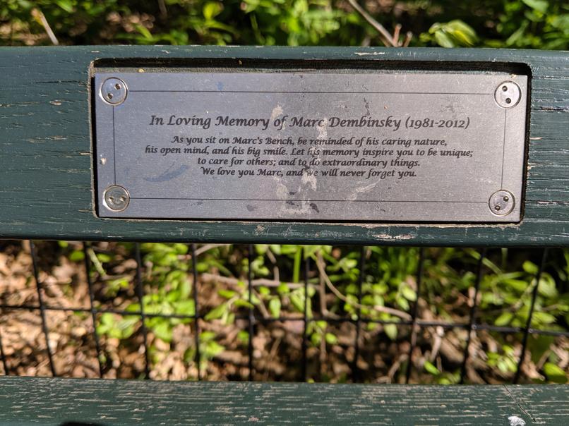 I saw this bench in Central Park