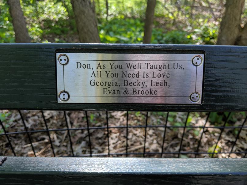 I saw this bench in Central Park