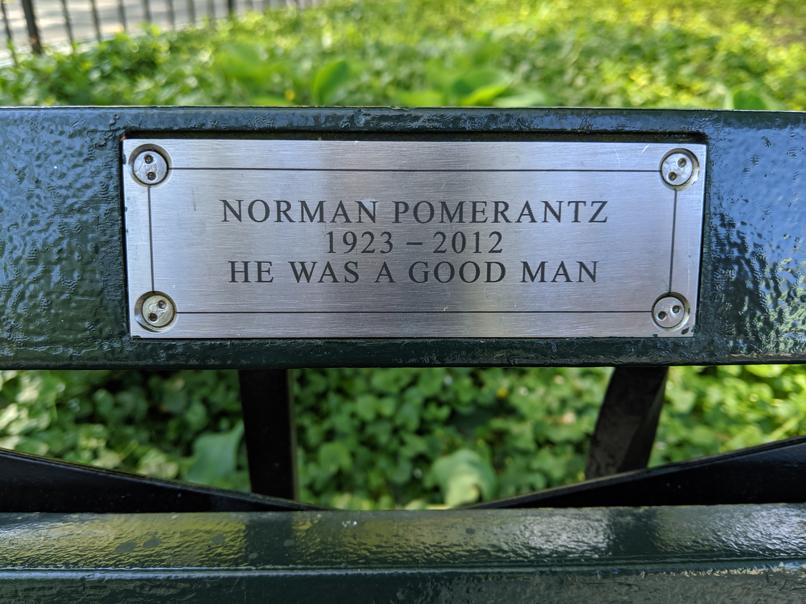 I saw this bench in Central Park