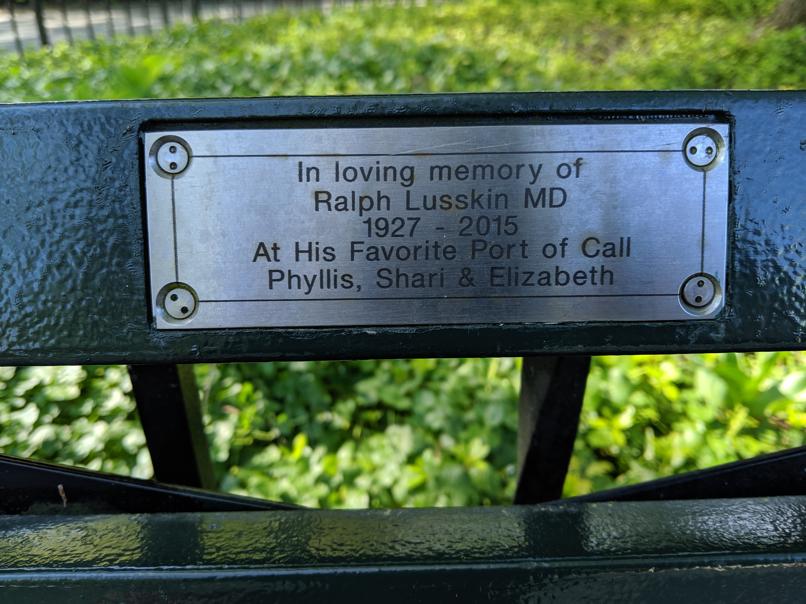 I saw this bench in Central Park