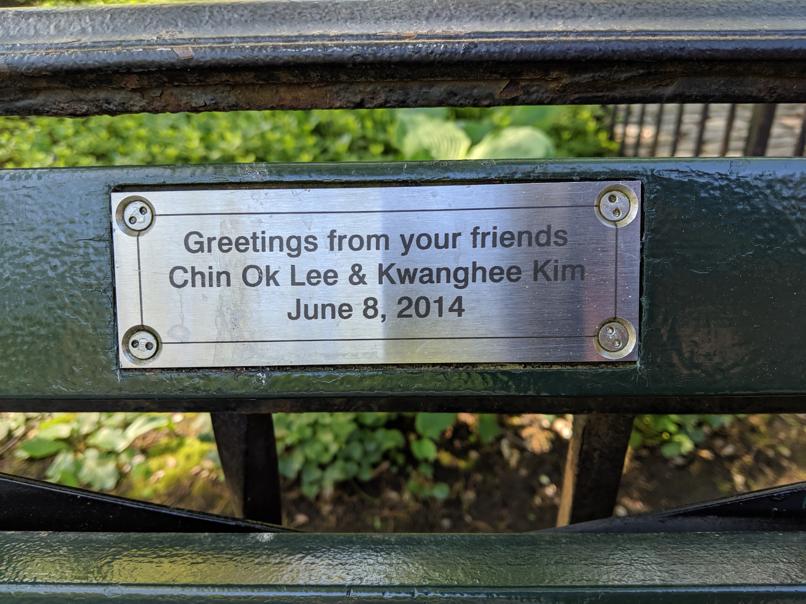 I saw this bench in Central Park