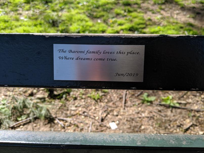 I saw this bench in Central Park