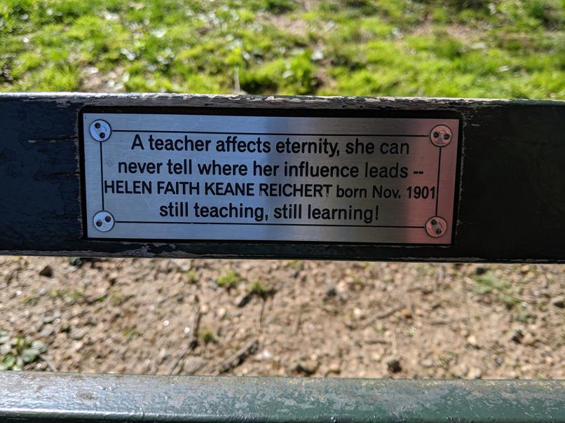 I saw this bench in Central Park