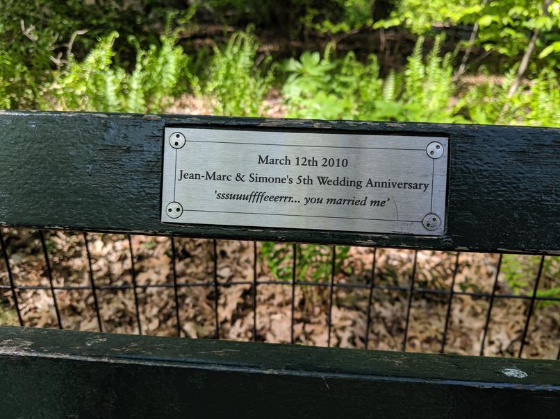 I saw this bench in Central Park