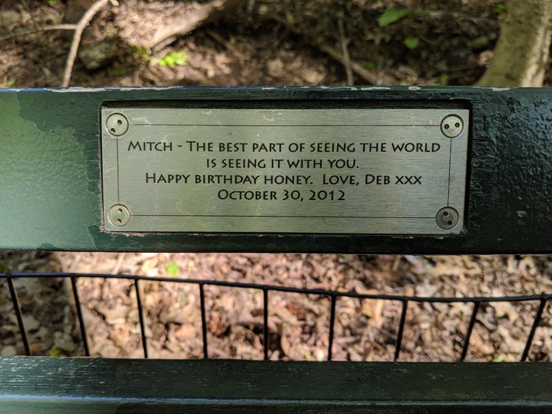 I saw this bench in Central Park