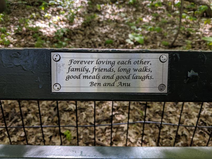 I saw this bench in Central Park