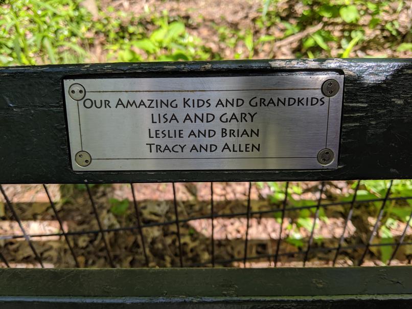 I saw this bench in Central Park