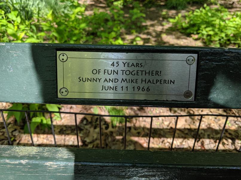 I saw this bench in Central Park