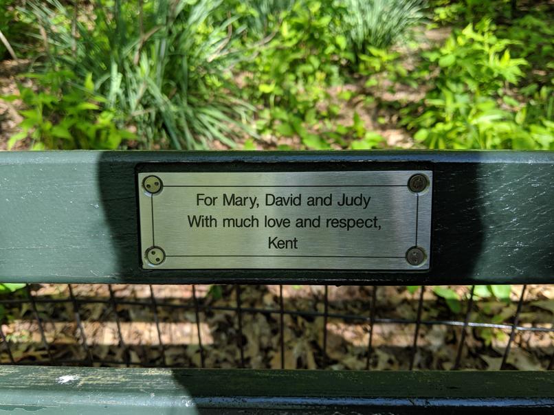 I saw this bench in Central Park