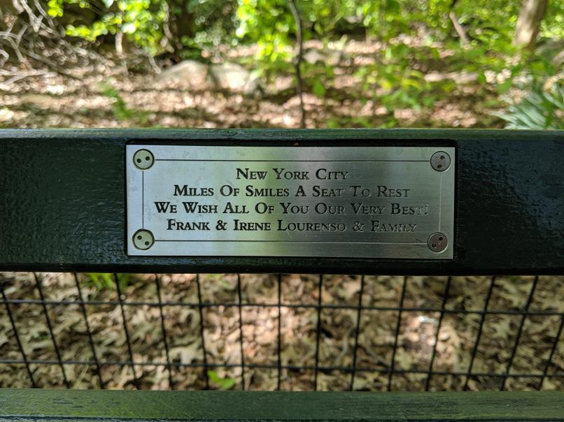 I saw this bench in Central Park