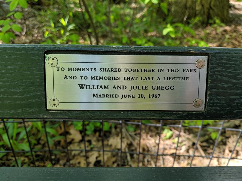 I saw this bench in Central Park