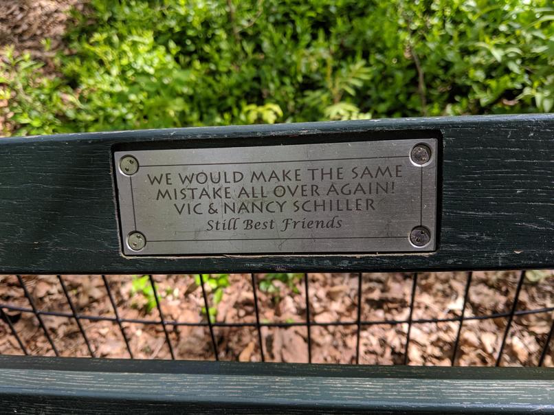 I saw this bench in Central Park