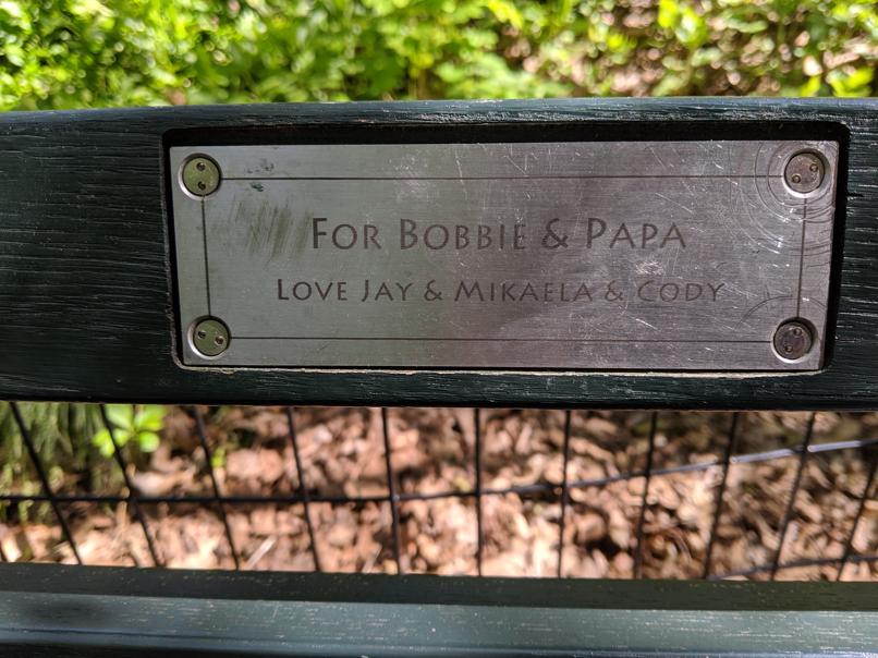 I saw this bench in Central Park