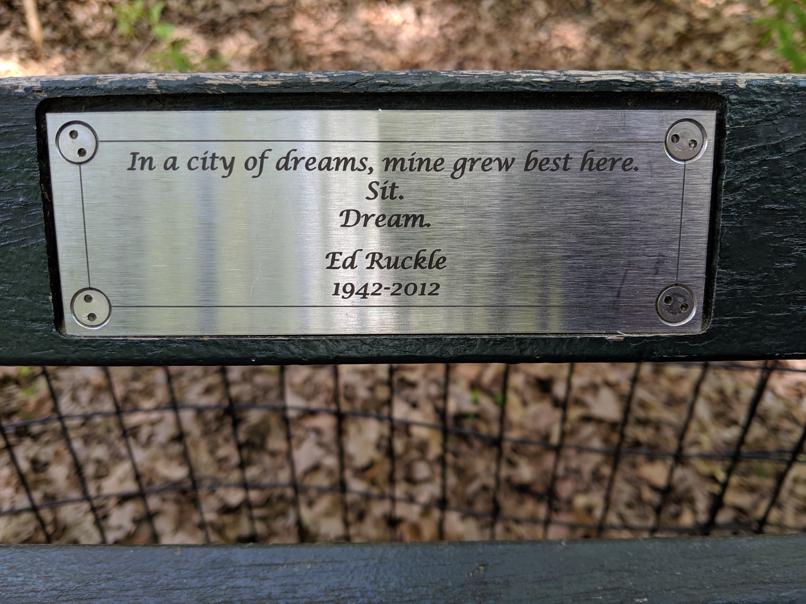 I saw this bench in Central Park