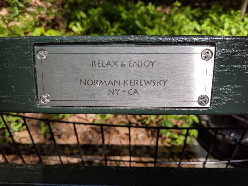 I saw this bench in Central Park