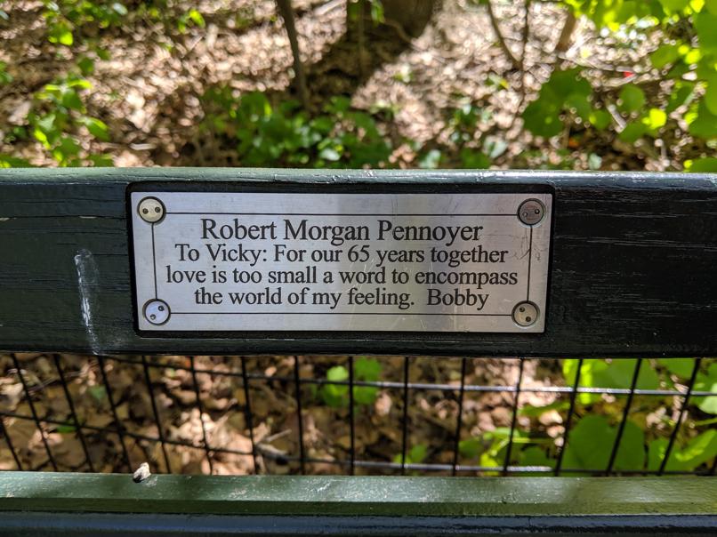 I saw this bench in Central Park