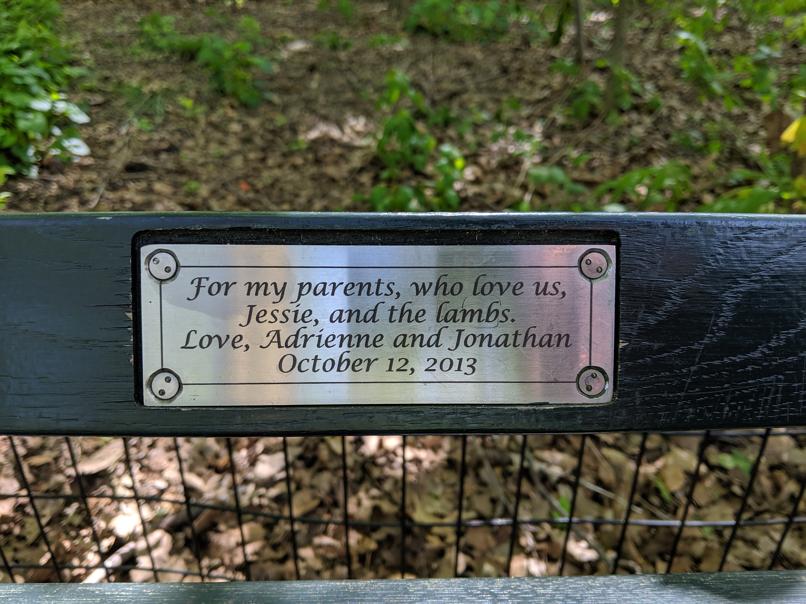 I saw this bench in Central Park