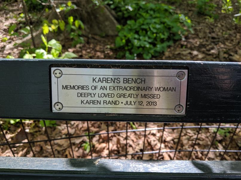 I saw this bench in Central Park