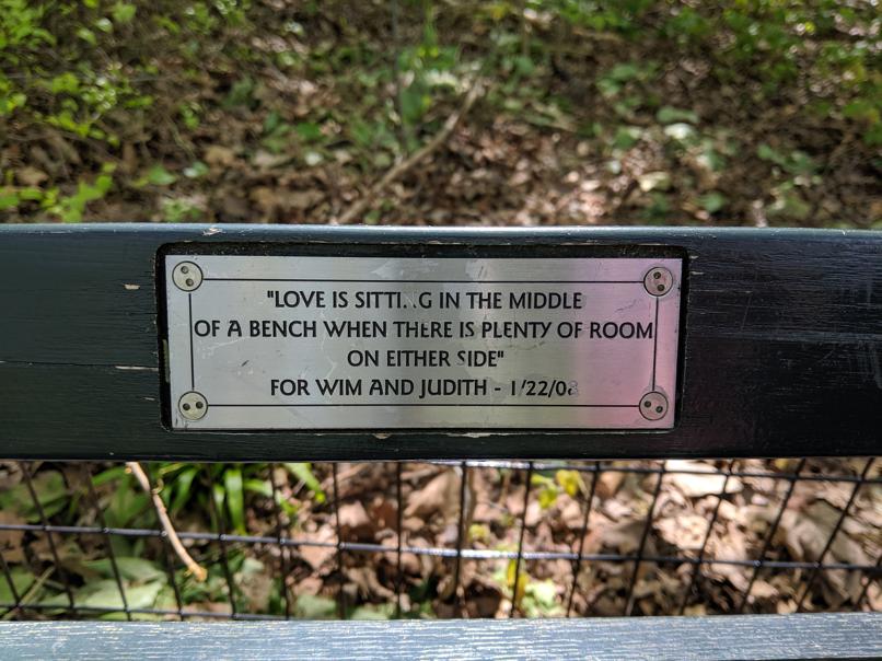 I saw this bench in Central Park