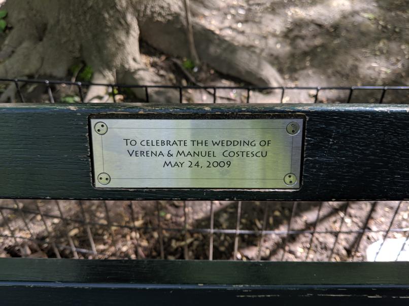 I saw this bench in Central Park