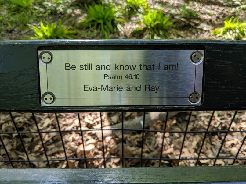 I saw this bench in Central Park