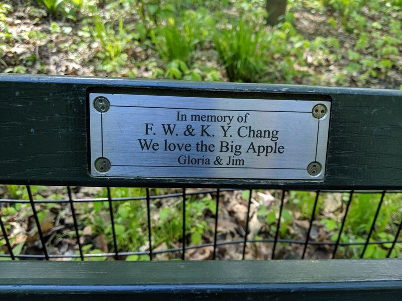 I saw this bench in Central Park