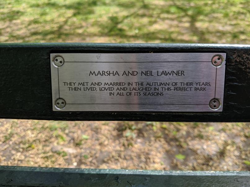 I saw this bench in Central Park