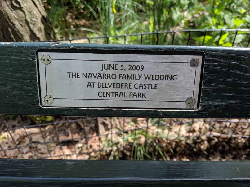 I saw this bench in Central Park