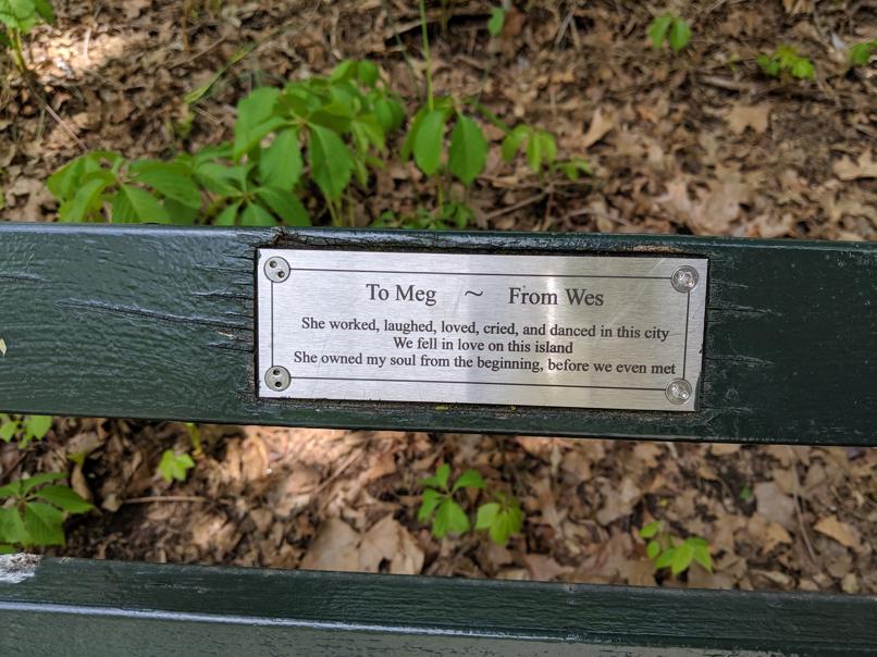 I saw this bench in Central Park