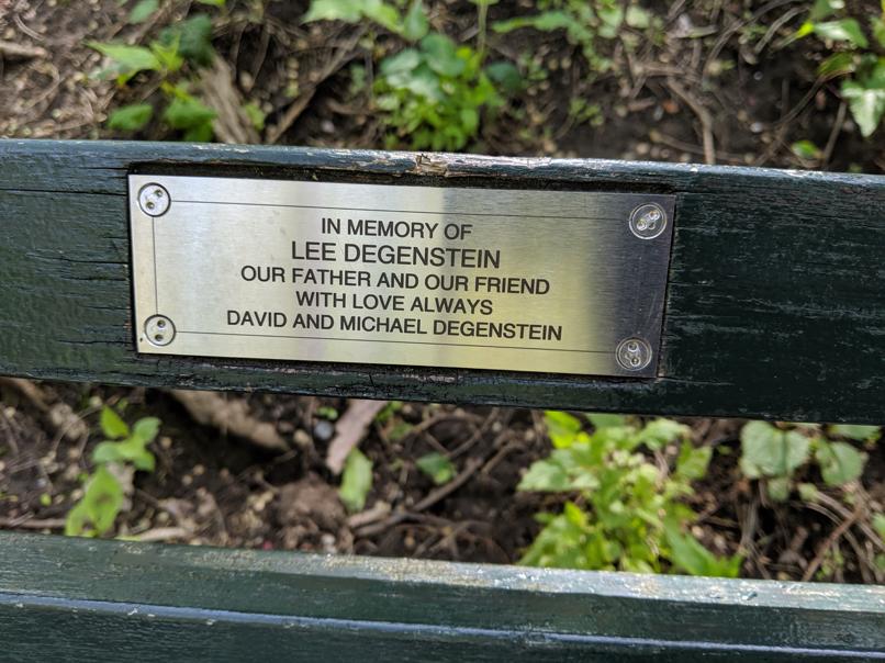 I saw this bench in Central Park