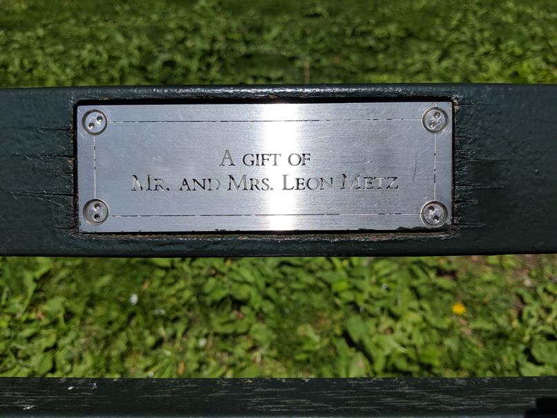 I saw this bench in Central Park