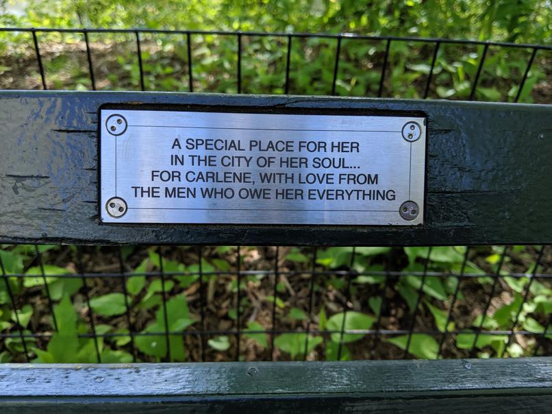 I saw this bench in Central Park