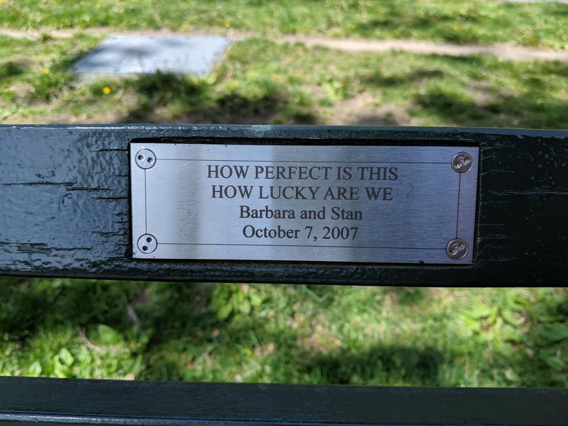 I saw this bench in Central Park