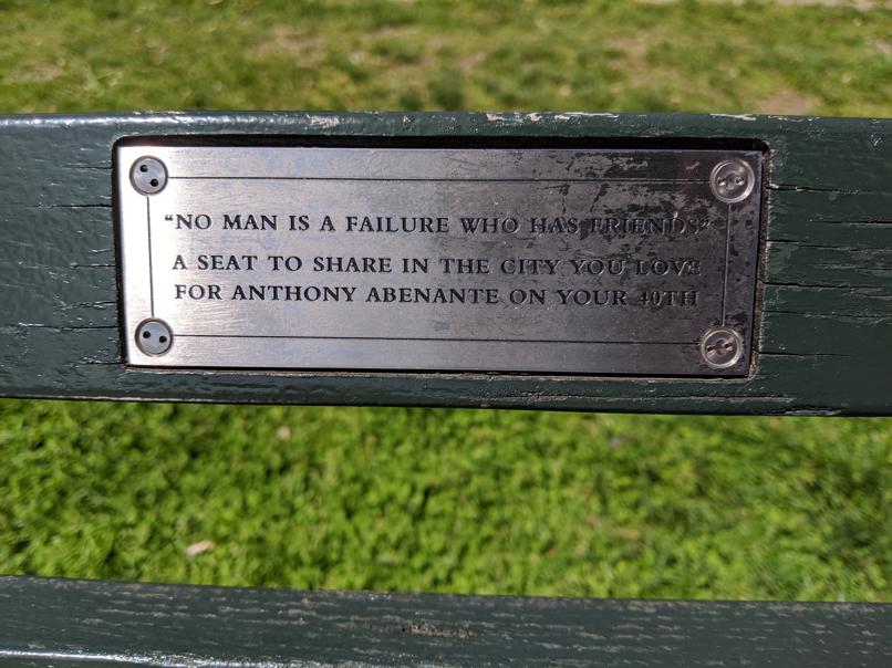 I saw this bench in Central Park