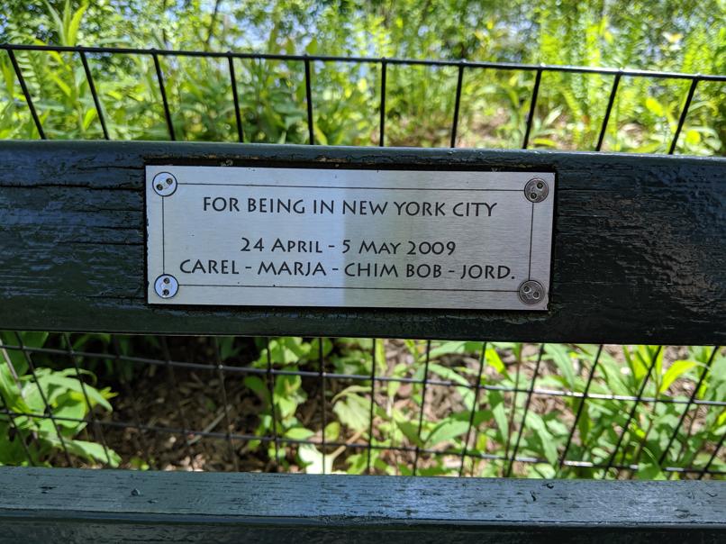 I saw this bench in Central Park