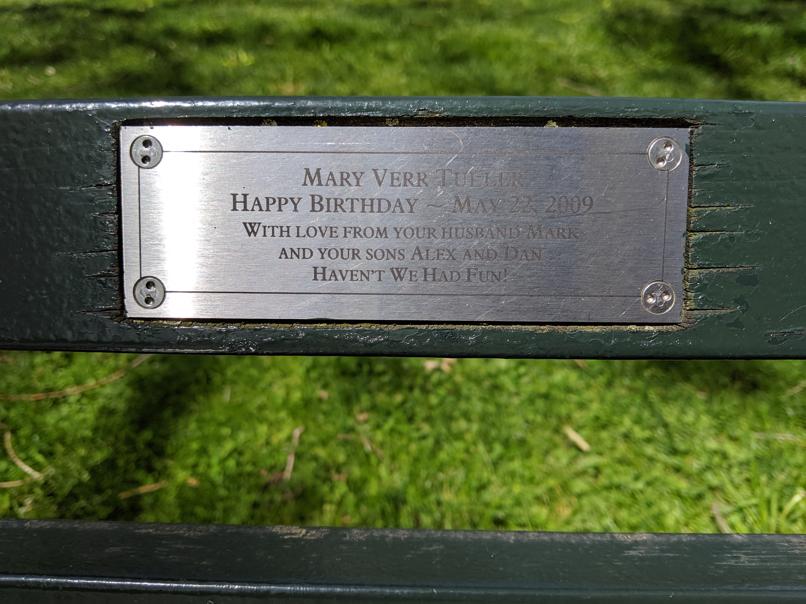 I saw this bench in Central Park