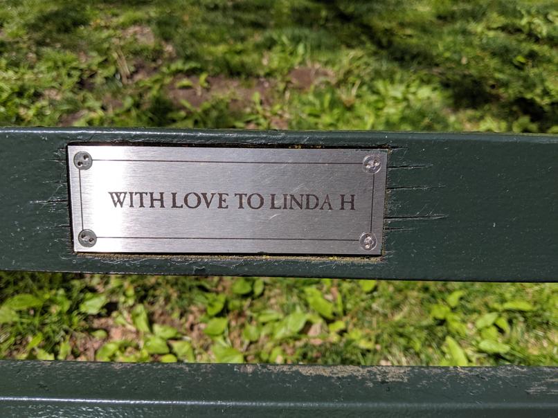 I saw this bench in Central Park