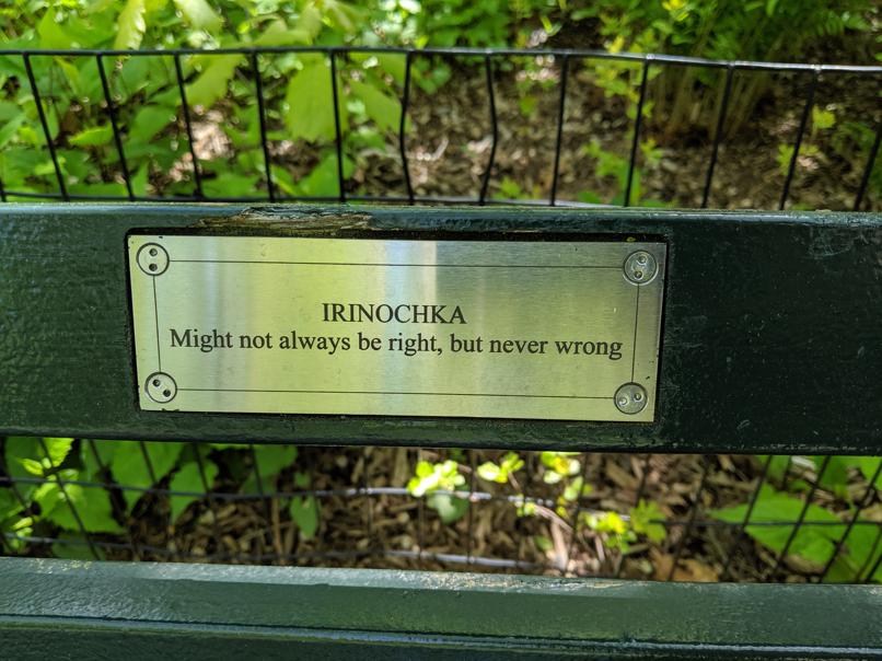 I saw this bench in Central Park