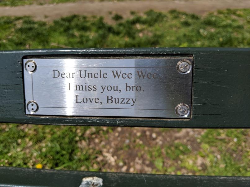 I saw this bench in Central Park