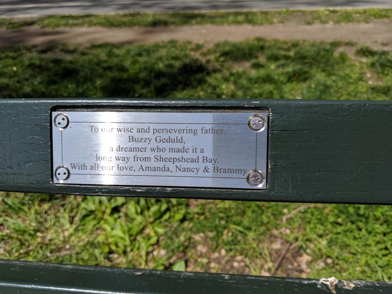 I saw this bench in Central Park