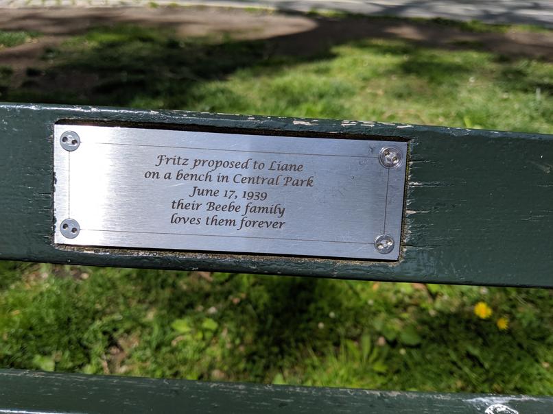 I saw this bench in Central Park