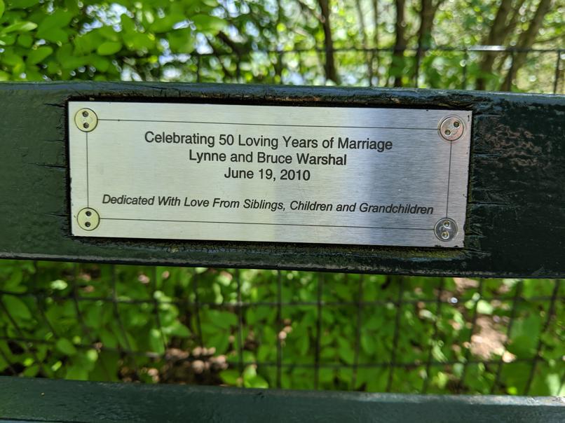 I saw this bench in Central Park