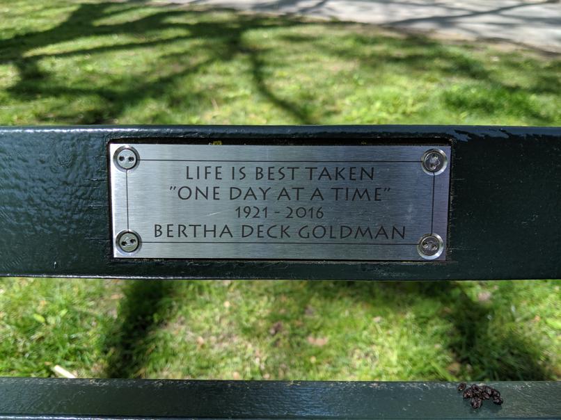 I saw this bench in Central Park