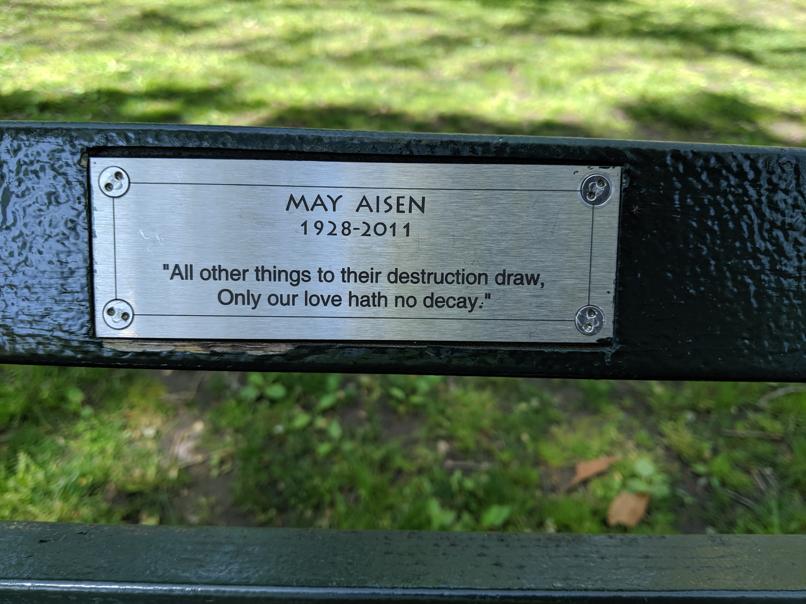 I saw this bench in Central Park